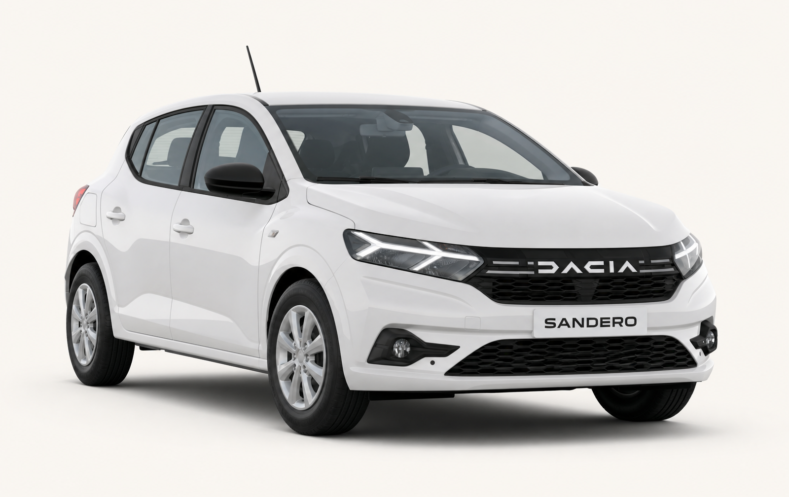 Dacia Sandero 2025 grise sur fond clair