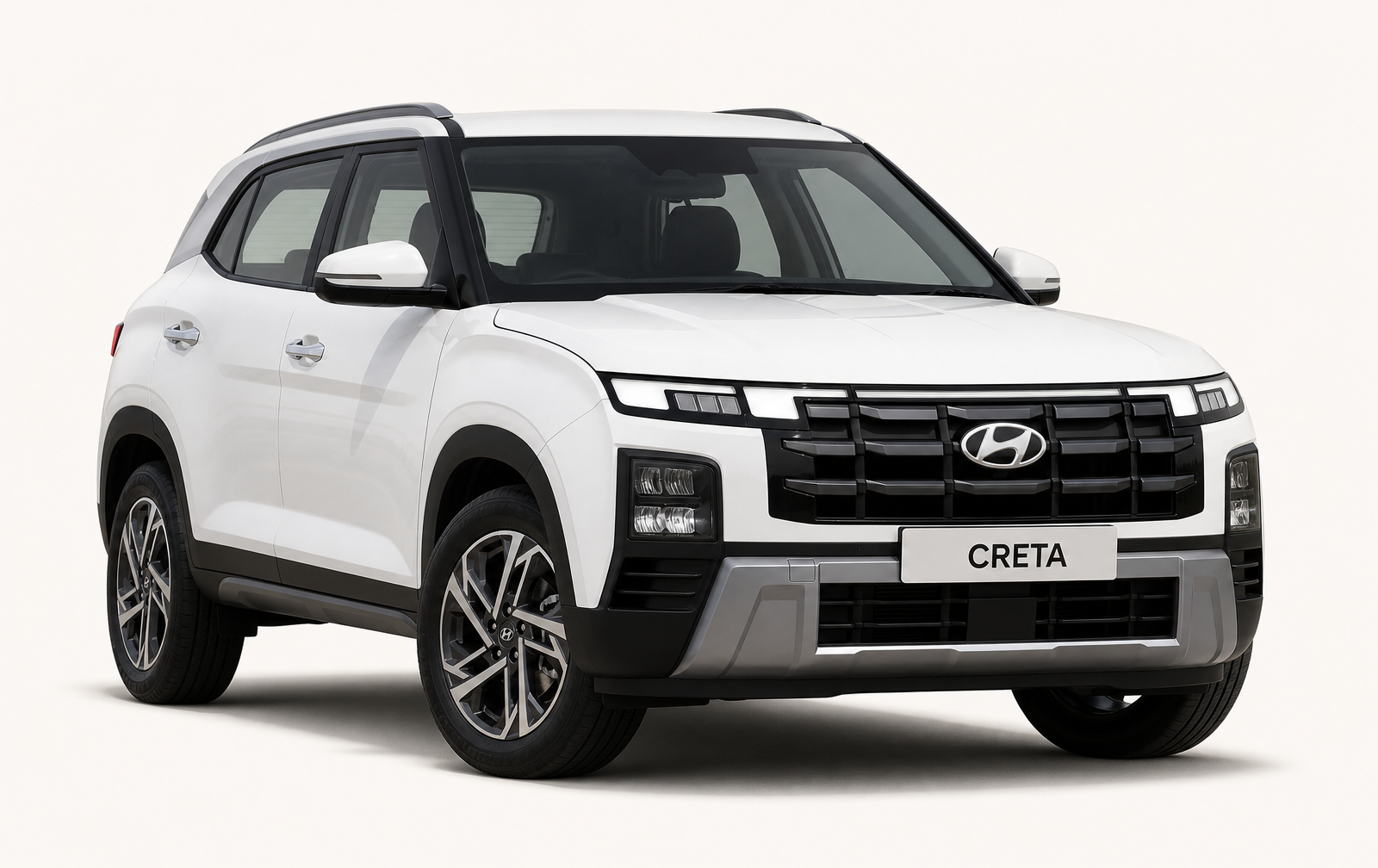 Hyundai Creta 2025 grise sur fond clair